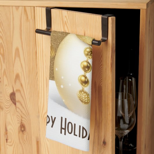 Christmas Party Golden Snowman Snowflakes Holidays Theedoek (Derde Gevouwen)