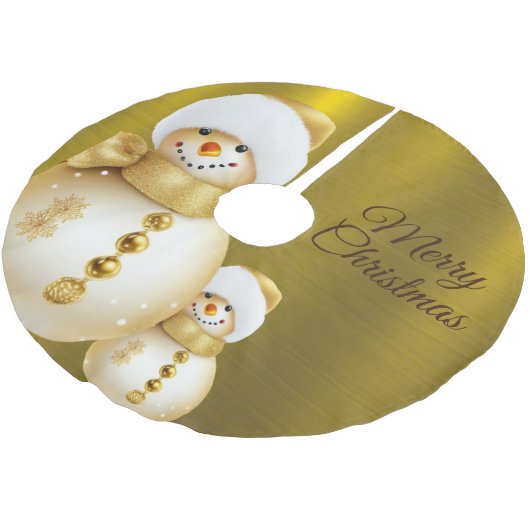 Christmas Party Golden Snowman Winter Holiday Kerstboom Rok (Gekanteld)