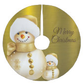 Christmas Party Golden Snowman Winter Holiday Kerstboom Rok (Voorkant)