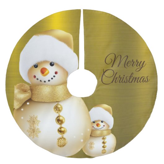 Christmas Party Golden Snowman Winter Holiday Kerstboom Rok (Voorkant)