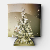 Christmas Party Golden Tree Shiny Sparkle Stars Blikjeskoeler (Voorkant)