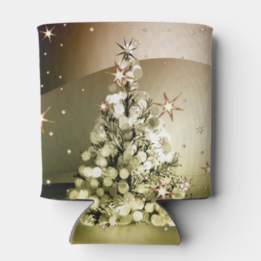 Christmas Party Golden Tree Shiny Sparkle Stars Blikjeskoeler (Achterkant)