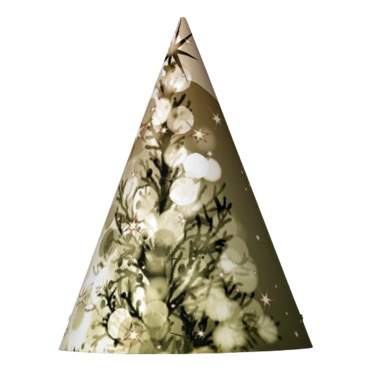 Christmas Party Golden Tree Shiny Sparkle Stars Feesthoedjes (Voorkant)