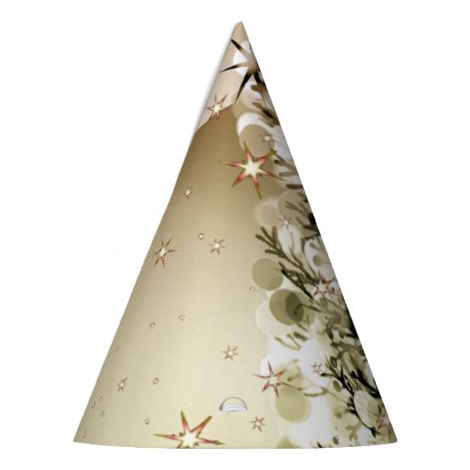 Christmas Party Golden Tree Shiny Sparkle Stars Feesthoedjes (Links)