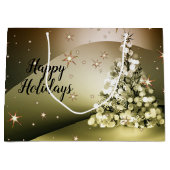 Christmas Party Golden Tree Shiny Sparkle Stars Groot Cadeauzakje (Voorkant)