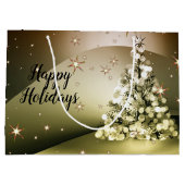 Christmas Party Golden Tree Shiny Sparkle Stars Groot Cadeauzakje (Achterkant)