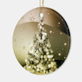 Christmas Party Golden Tree Shiny Sparkle Stars Keramisch Ornament (Links)