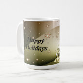 Christmas Party Golden Tree Shiny Sparkle Stars Koffiemok (Voorkant links)