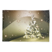 Christmas Party Golden Tree Shiny Sparkle Stars Kussensloop (Achterkant)