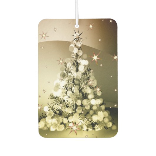 Christmas Party Golden Tree Shiny Sparkle Stars Luchtverfrisser (Voorkant)