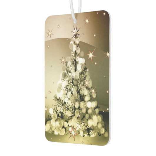 Christmas Party Golden Tree Shiny Sparkle Stars Luchtverfrisser (Links)