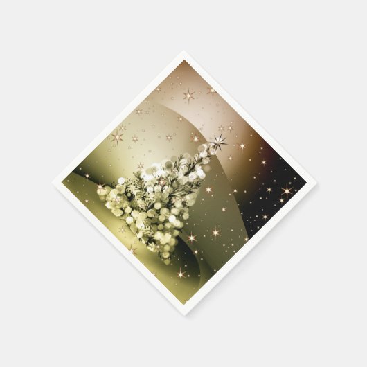 Christmas Party Golden Tree Shiny Sparkle Stars Servet (Hoek)