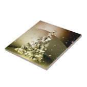 Christmas Party Golden Tree Shiny Sparkle Stars Tegeltje (Zijkant)