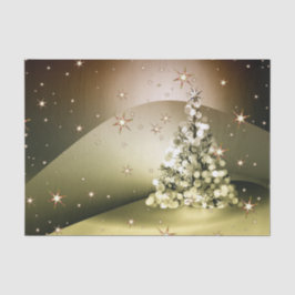 Christmas Party Golden Tree Shiny Sparkle Stars Tissuepapier