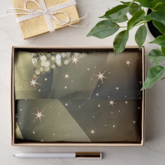 Christmas Party Golden Tree Shiny Sparkle Stars Tissuepapier (Geschenk)
