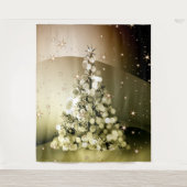 Christmas Party Golden Tree Shiny Sparkle Stars Wandkleed (Voorkant)