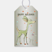 Christmas Party Green Deers Holidays Cute Cadeaulabel (Voorkant)