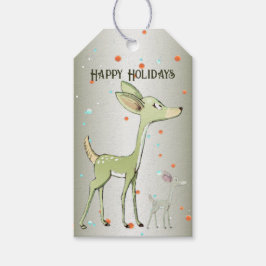 Christmas Party Green Deers Holidays Cute Cadeaulabel