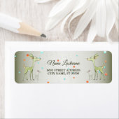 Christmas Party Green Deers Holidays Cute Etiket (Insitu)