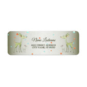 Christmas Party Green Deers Holidays Cute Etiket (Voorkant)