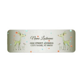 Christmas Party Green Deers Holidays Cute Etiket