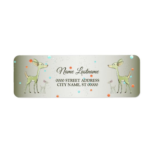 Christmas Party Green Deers Holidays Cute Etiket (Voorkant)