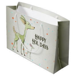 Christmas Party Green Deers Holidays Cute Groot Cadeauzakje
