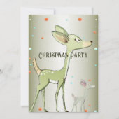 Christmas Party Green Deers Holidays Cute Kaart (Voorkant)