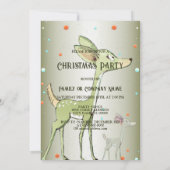 Christmas Party Green Deers Holidays Cute Kaart (Achterkant)