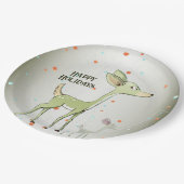 Christmas Party Green Deers Holidays Cute Papieren Bordje (Gekanteld)