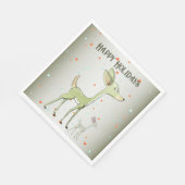 Christmas Party Green Deers Holidays Cute Servet (Hoek)