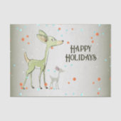 Christmas Party Green Deers Holidays Cute Tissuepapier (Voorkant)