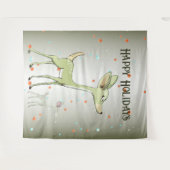 Christmas Party Green Deers Holidays Cute Wandkleed (Voorkant (horizontaal))
