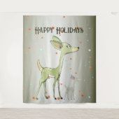 Christmas Party Green Deers Holidays Cute Wandkleed (Voorkant)
