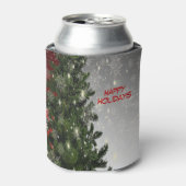 Christmas Party Green Tree Red Silver Snowflakes Blikjeskoeler (Blikje Voorkant)