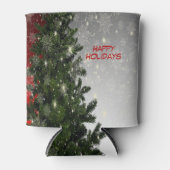 Christmas Party Green Tree Red Silver Snowflakes Blikjeskoeler (Voorkant)