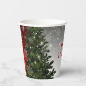 Christmas Party Green Tree Red Silver Snowflakes Papieren Bekers (Voorkant)