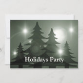 Christmas Party Green Trees Holiday Winter Elegant Kaart (Voorkant)