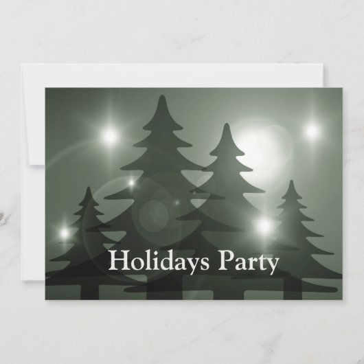 Christmas Party Green Trees Holiday Winter Elegant Kaart (Voorkant)