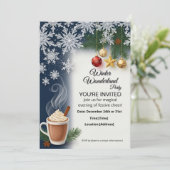 Christmas party holiday invitation card template kaart (Staand voorkant)