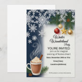 Christmas party holiday invitation card template kaart (Voorkant / Achterkant)