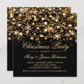 Christmas Party Holiday String licht goud op Kaart (Voorkant / Achterkant)