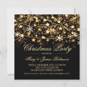 Christmas Party Holiday String licht goud op Kaart (Voorkant)