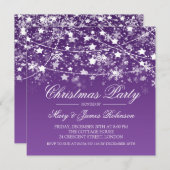 Christmas Party Holiday String licht Paarse Kaart (Voorkant / Achterkant)