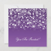 Christmas Party Holiday String licht Paarse Kaart (Achterkant)