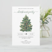 Christmas Party Holiday Vintage Elegant Kaart (Staand voorkant)