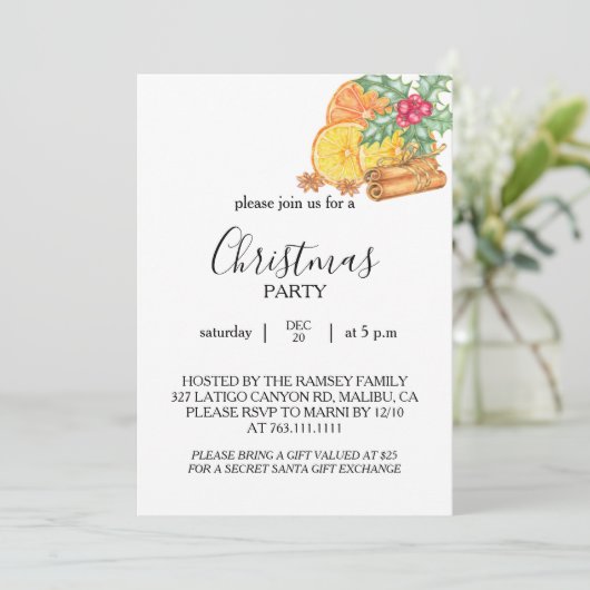 Christmas Party Invitation Card Kaart (Staand voorkant)