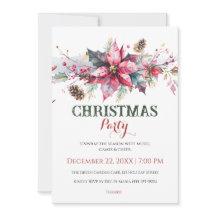 Christmas Party Invitation • Holiday Floral Invite