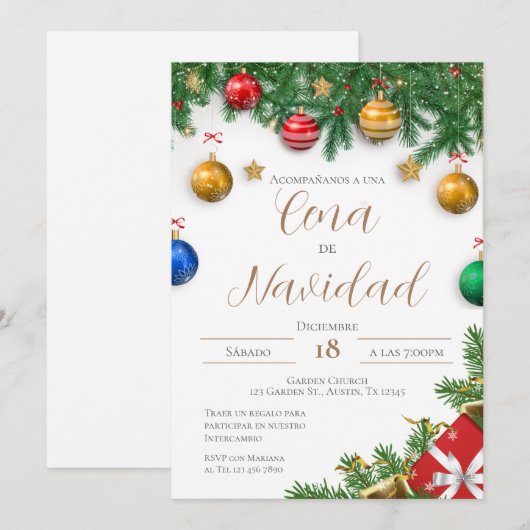 Christmas Party Invitation Kaart (Voorkant / Achterkant)