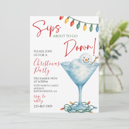 Christmas Party Invitation Kaart (Staand voorkant)